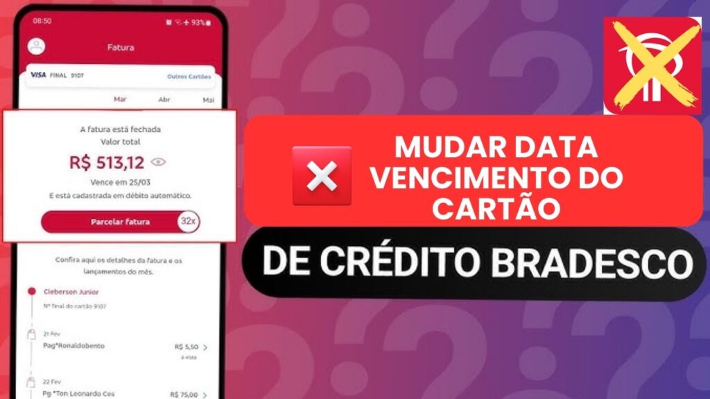 Mudar vencimento Cartão Bradesco